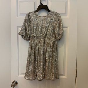 Silver Sequined Dress - Girls size 8